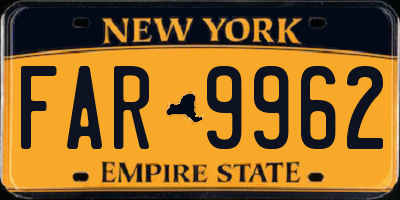 NY license plate FAR9962