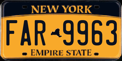 NY license plate FAR9963