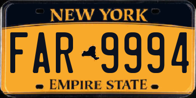 NY license plate FAR9994