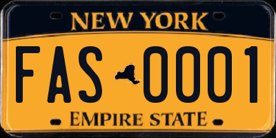 NY license plate FAS0001