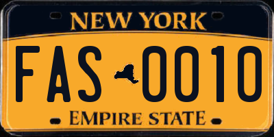 NY license plate FAS0010
