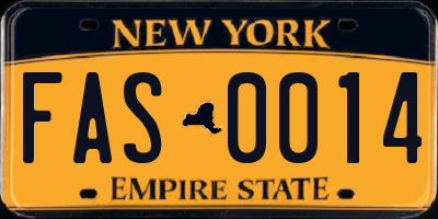 NY license plate FAS0014