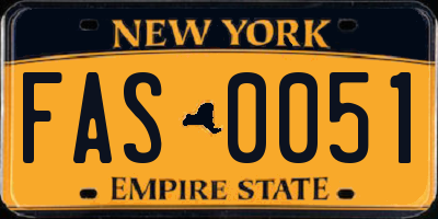 NY license plate FAS0051