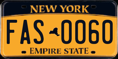 NY license plate FAS0060