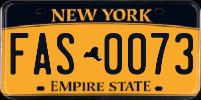 NY license plate FAS0073