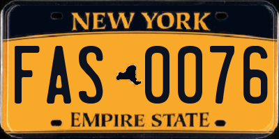 NY license plate FAS0076