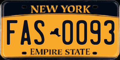 NY license plate FAS0093