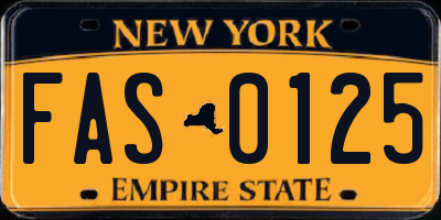 NY license plate FAS0125