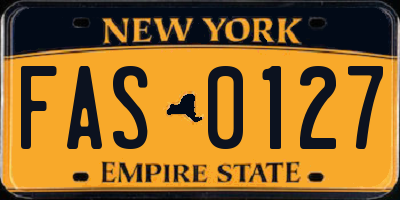 NY license plate FAS0127