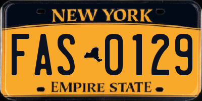 NY license plate FAS0129