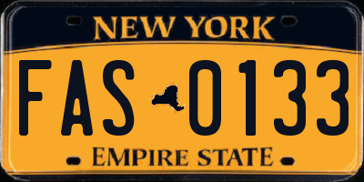 NY license plate FAS0133