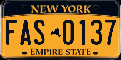 NY license plate FAS0137