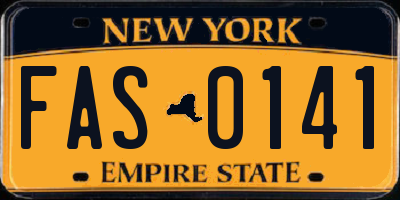 NY license plate FAS0141