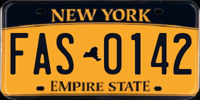 NY license plate FAS0142