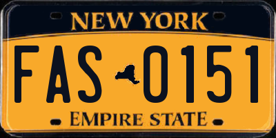 NY license plate FAS0151
