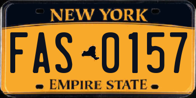 NY license plate FAS0157