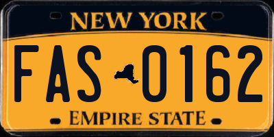 NY license plate FAS0162