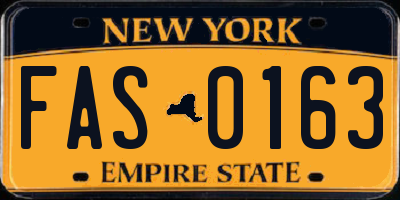 NY license plate FAS0163