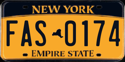 NY license plate FAS0174
