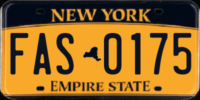 NY license plate FAS0175