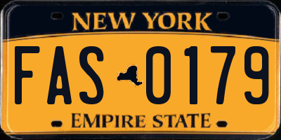 NY license plate FAS0179