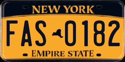 NY license plate FAS0182