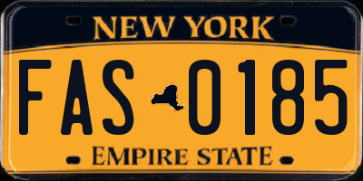 NY license plate FAS0185