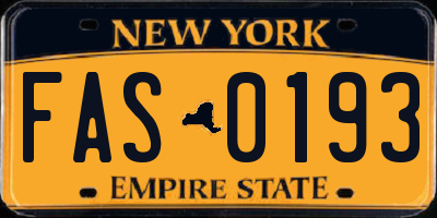 NY license plate FAS0193