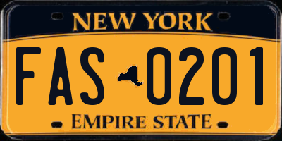 NY license plate FAS0201