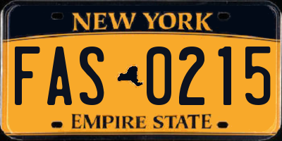 NY license plate FAS0215