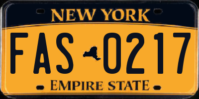 NY license plate FAS0217