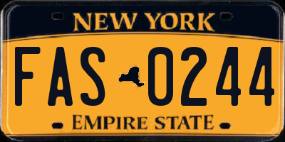 NY license plate FAS0244