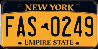 NY license plate FAS0249