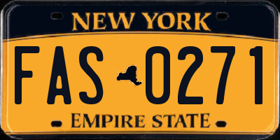 NY license plate FAS0271