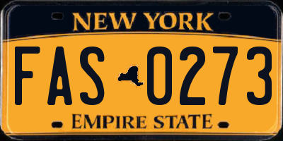 NY license plate FAS0273