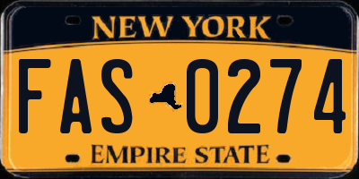 NY license plate FAS0274