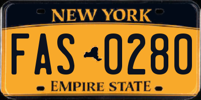 NY license plate FAS0280