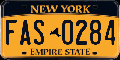 NY license plate FAS0284