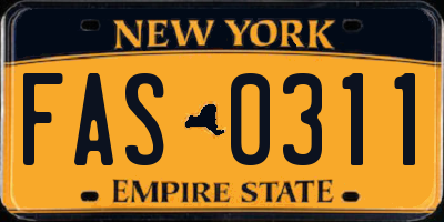 NY license plate FAS0311