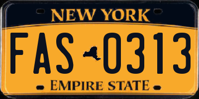 NY license plate FAS0313