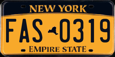 NY license plate FAS0319