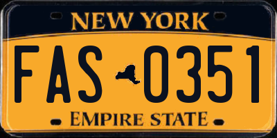 NY license plate FAS0351
