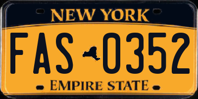 NY license plate FAS0352