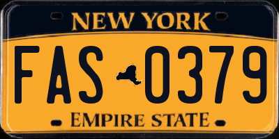NY license plate FAS0379