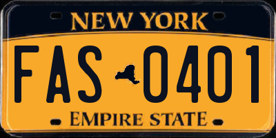 NY license plate FAS0401