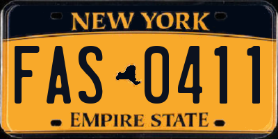 NY license plate FAS0411