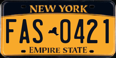 NY license plate FAS0421