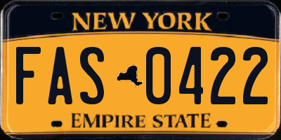 NY license plate FAS0422