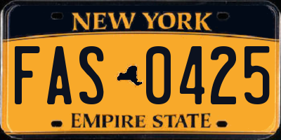 NY license plate FAS0425
