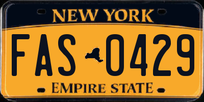 NY license plate FAS0429